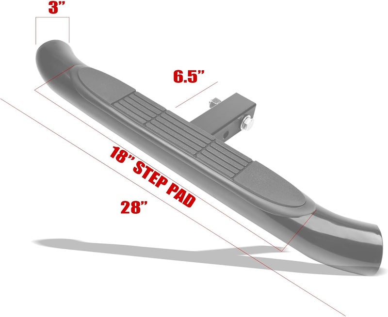 ARMORDILLO 3" Round Tubing Steel Hitch Step for Class 4 Trailer Hitch in Black|2" Hitch Receiver Step Gloss Black 8718698 - Image 4